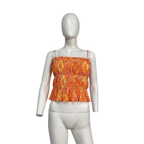 Camila Coelho 'Mura' Orange Polyester Top Size M - Picture 2 of 4